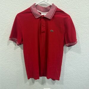 Lacoste Red Polo Shirt Classic Short-Sleeve Design